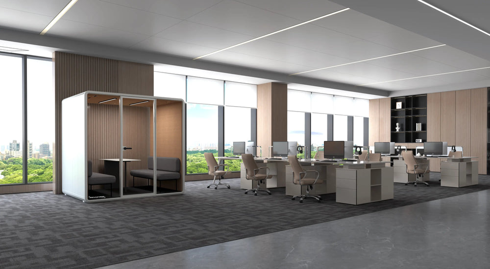 Modern office space with privacy pods
