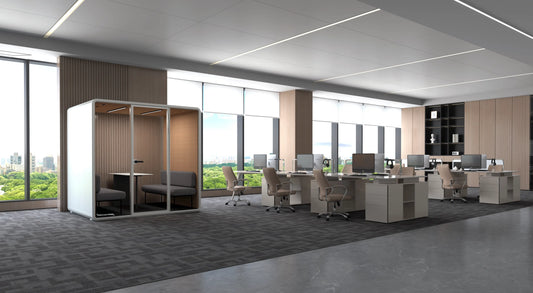 Modern office space with privacy pods