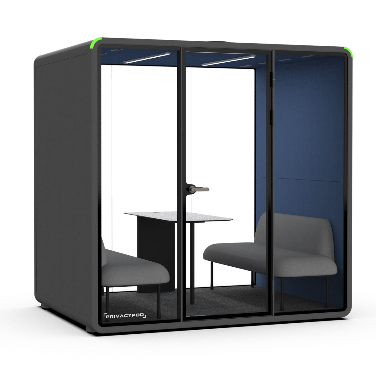 L Pod, Charcoal exterior with Cobalt interior