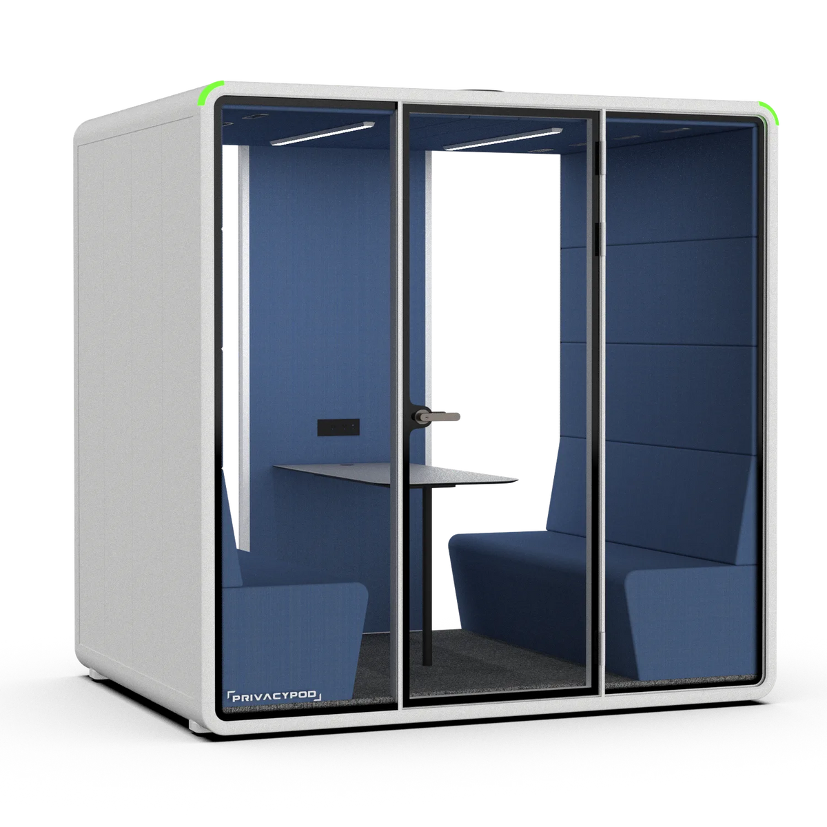 L Pod Plus, White exterior with Cobalt interior
