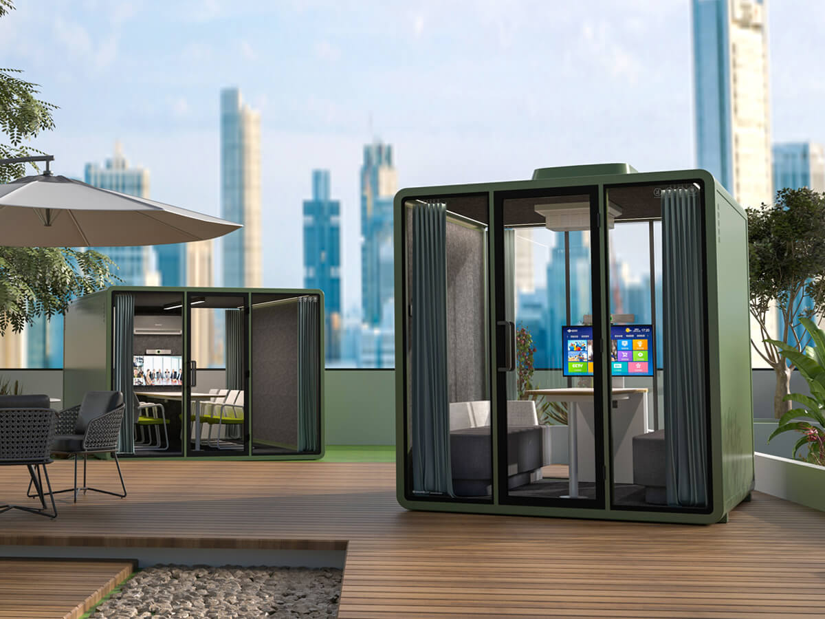 PrivacyPod | 8 Person Outdoor Office Pod | Privacy Booths
