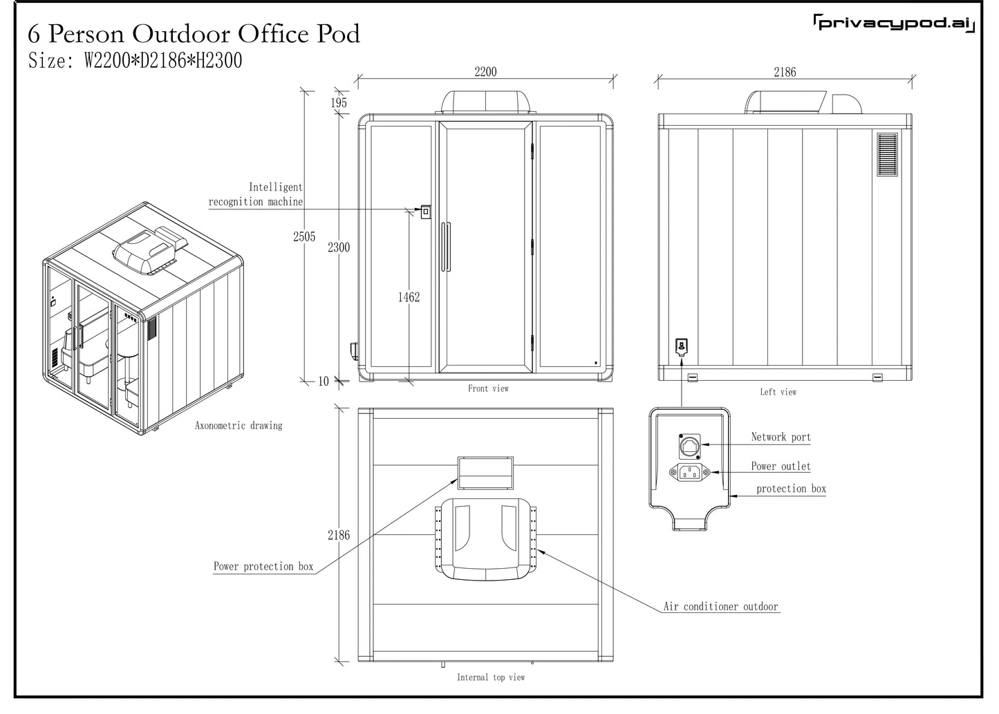 6 Person Outdoor Office Pod