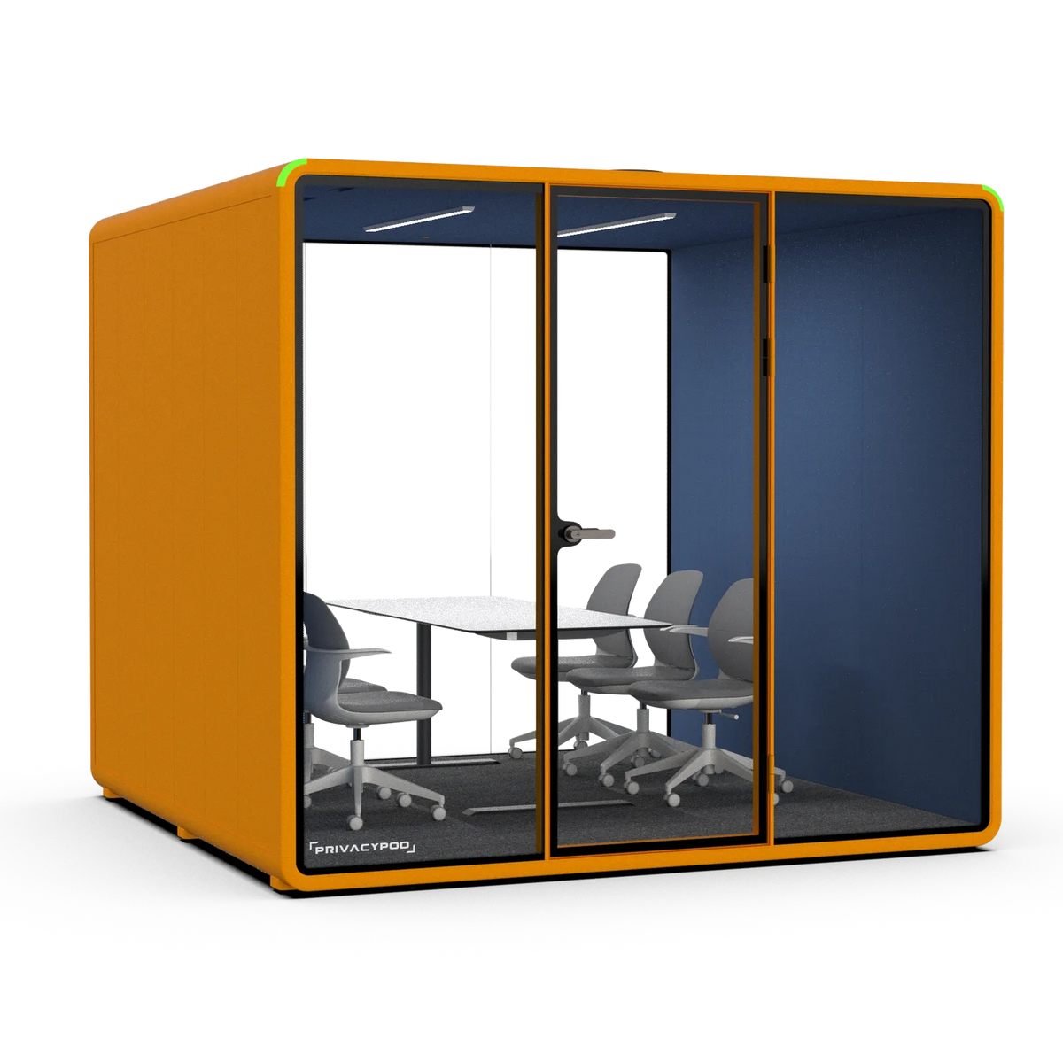 XL Pod, Orange exterior with Cobalt interior