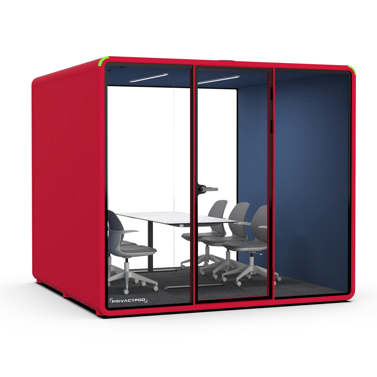 XL Pod, Red exterior with Cobalt interior