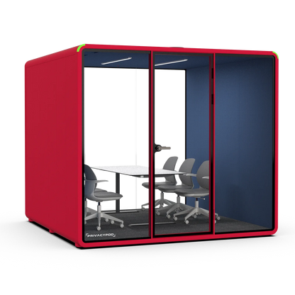 XL Pod, Red exterior with Cobalt interior