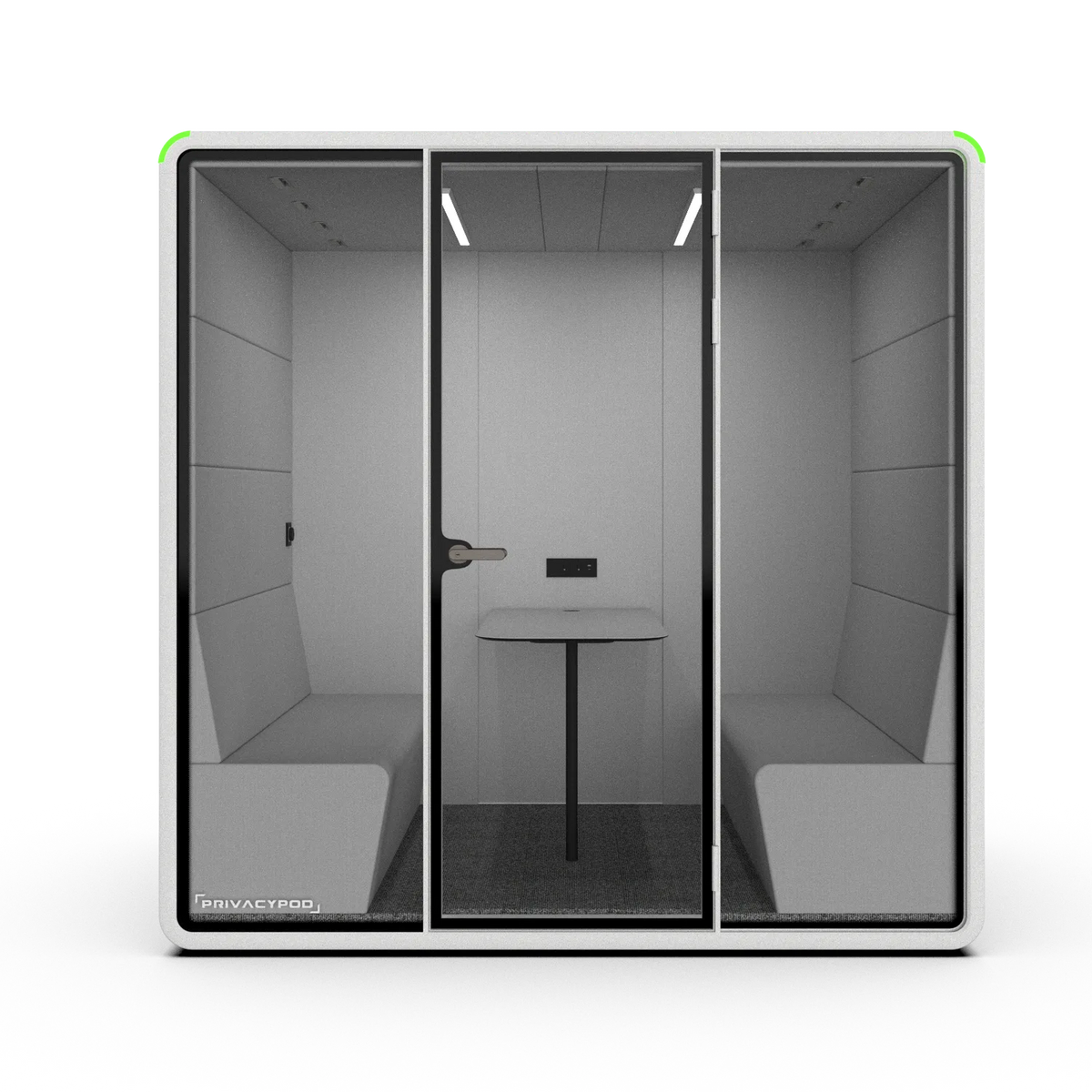 PrivacyPod L Pod Plus with full solid back wall