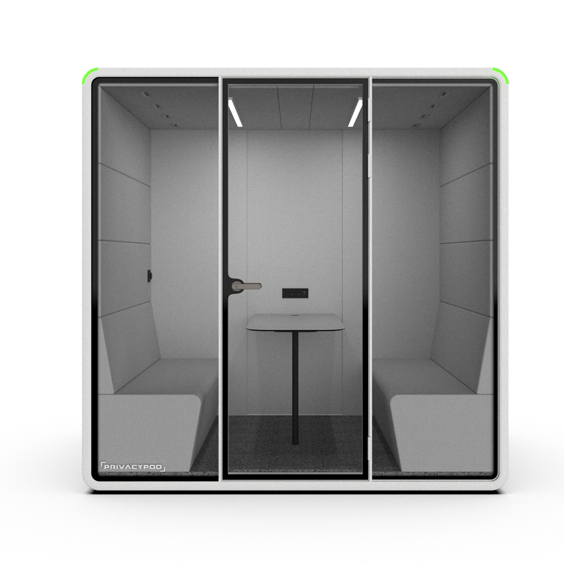 PrivacyPod L Pod Plus with full solid back wall