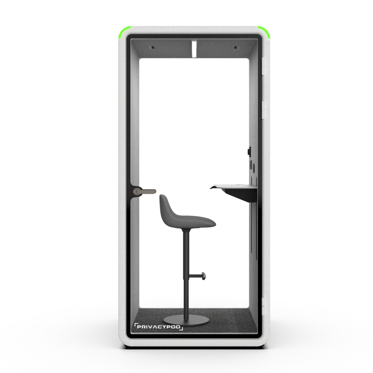 PrivacyPod S Pod with integrated height-adjustable table