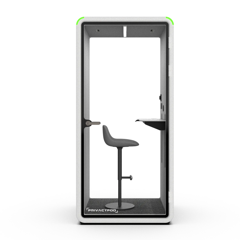 PrivacyPod S Pod with integrated height-adjustable table