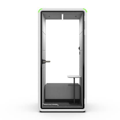 PrivacyPod S Pod Plus with square bench and side table